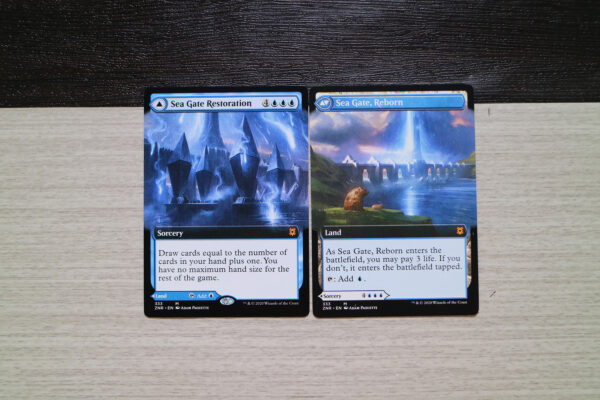 Sea Gate Restoration extended art ZNR Zendikar Rising hologram