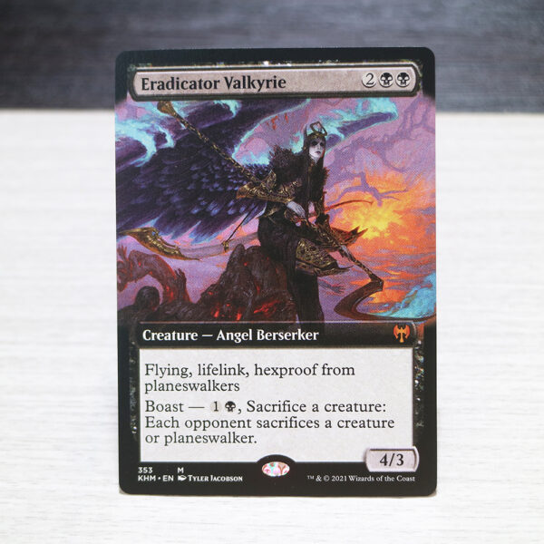 Eradicator Valkyrie extended art Kaldheim (KHM) hologram