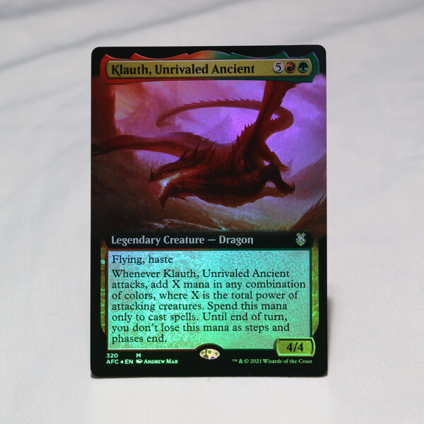 Klauth, Unrivaled Ancient extended art Forgotten Realms Commander (AFC) foil