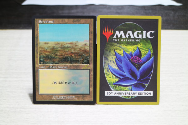 Scrubland #574 30th Anniversary Edition (30A) German black core mtg magic the gathering proxy for FNM GP tournament