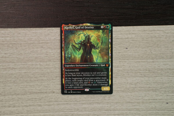 Klothys, God of Destiny extended art THB Theros beyond death hologram